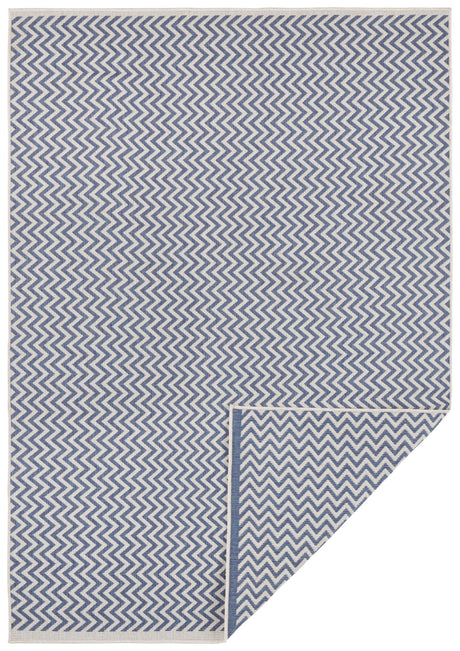 Dubbelzijdig zigzag vloerkleed  -  Ivy Blauw - Afbeelding 2