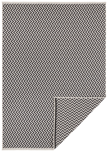 Dubbelzijdig zigzag vloerkleed  -  Ivy Zwart - Afbeelding 2