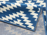 Geruite velours loper - Nordic Blauw - Afbeelding 1