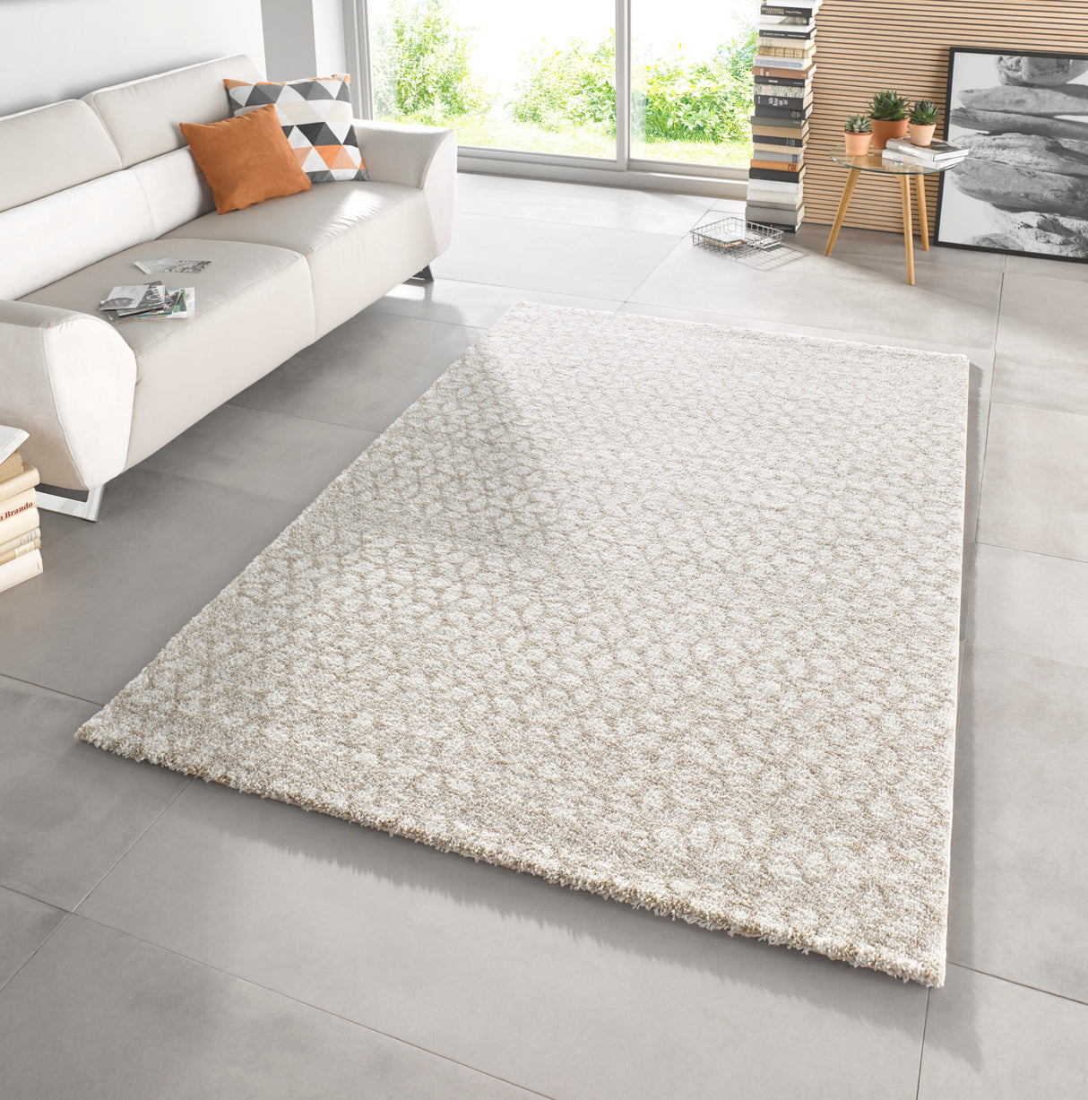 Hoogpolig vloerkleed - Impress Beige - Sfeerbeeld 1