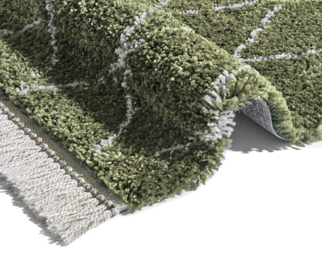 Hoogpolig zigzag vloerkleed - Jade Groen - Afbeelding 1