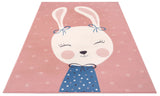 Kindervloerkleed - Bunny Polly Roze - Vooraanzicht 1
