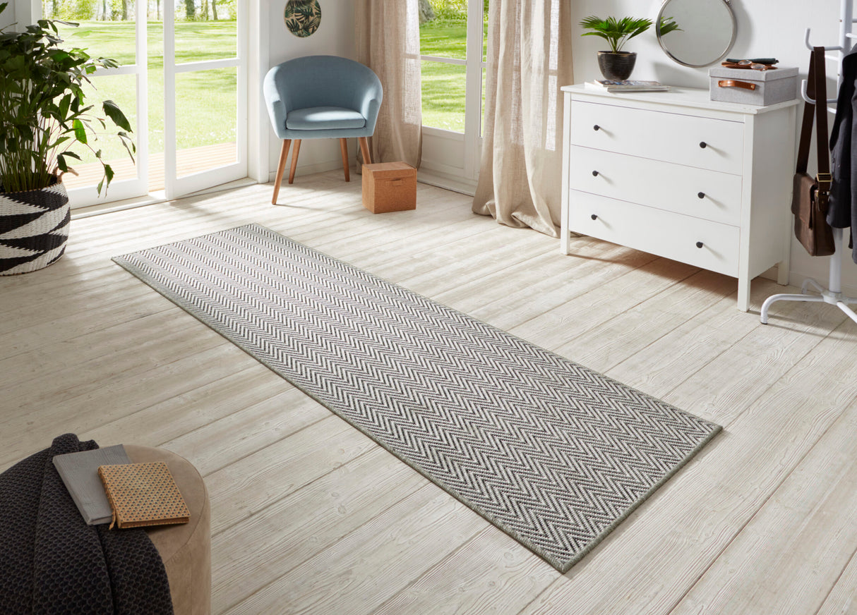 Laagpolige Loper Sisal-look 500 Grijs Indoor & Outdoor - Sfeerbeeld 1