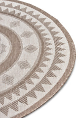 Rond Dubbelzijdig Binnen & Buitenkleed - Jamaica Grijs/Beige/Taupe - Afbeelding 2