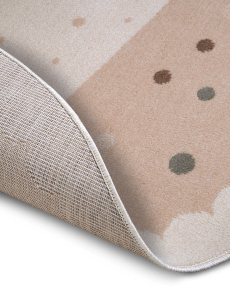 Rond Kindervloerkleed  -  Gestipte kroon Beige - Afbeelding 1