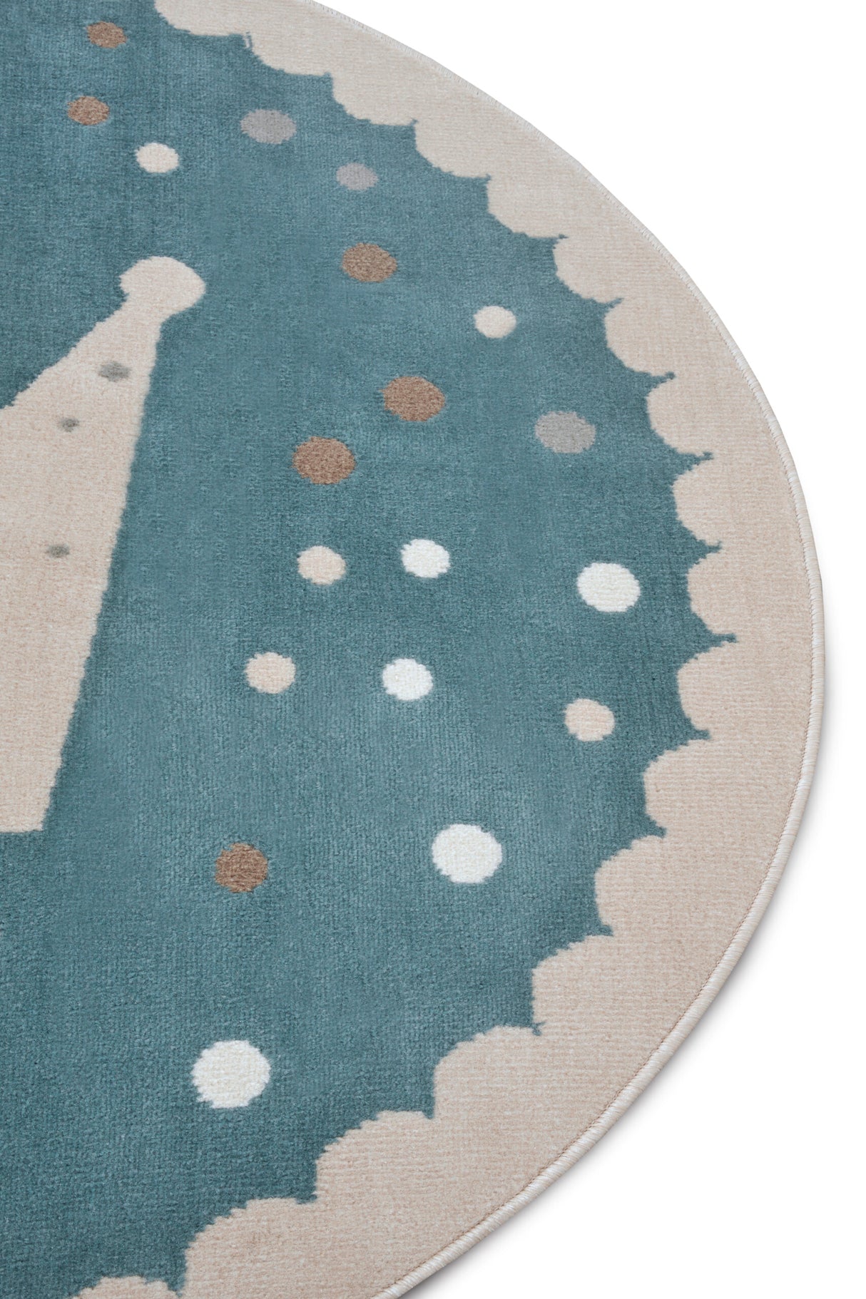 Rond Kindervloerkleed  -  Gestipte kroon Blauw - Afbeelding 3