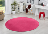 Rond Vloerkleed Fancy - Effen Donker Roze - Sfeerbeeld 1