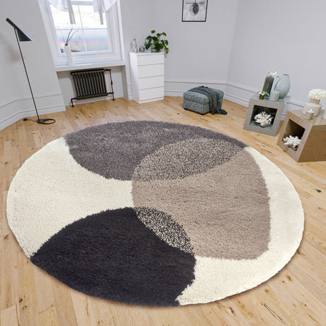 Rond design vloerkleed  -  Arti Bruin Multicolor - Sfeerbeeld 1