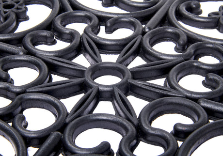 Rubberen deurmat  -  Iron design trellis Zwart - Afbeelding 1