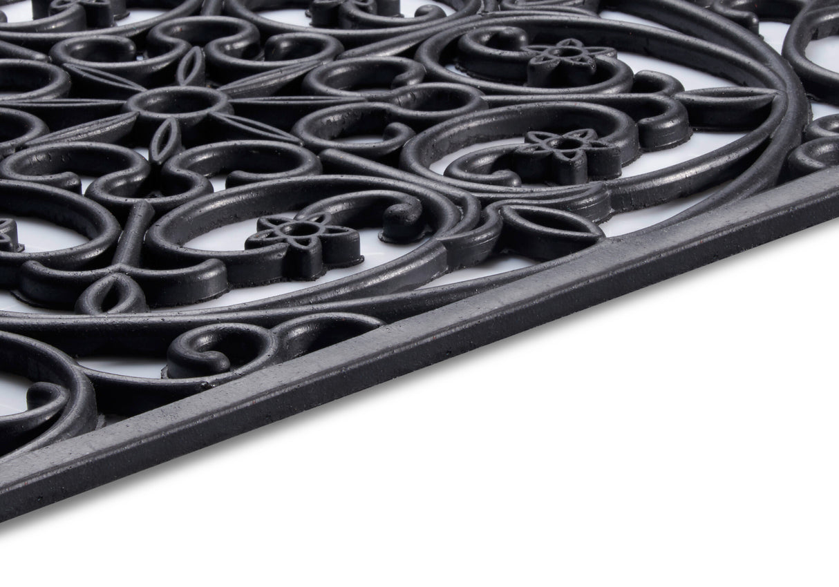 Rubberen deurmat  -  Iron design trellis Zwart - Vooraanzicht 1