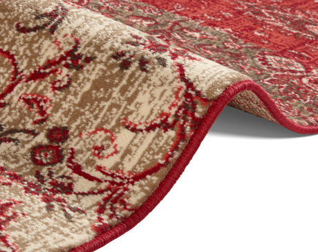 Vintage patchwork vloerkleed - Kirie Rood - Afbeelding 1