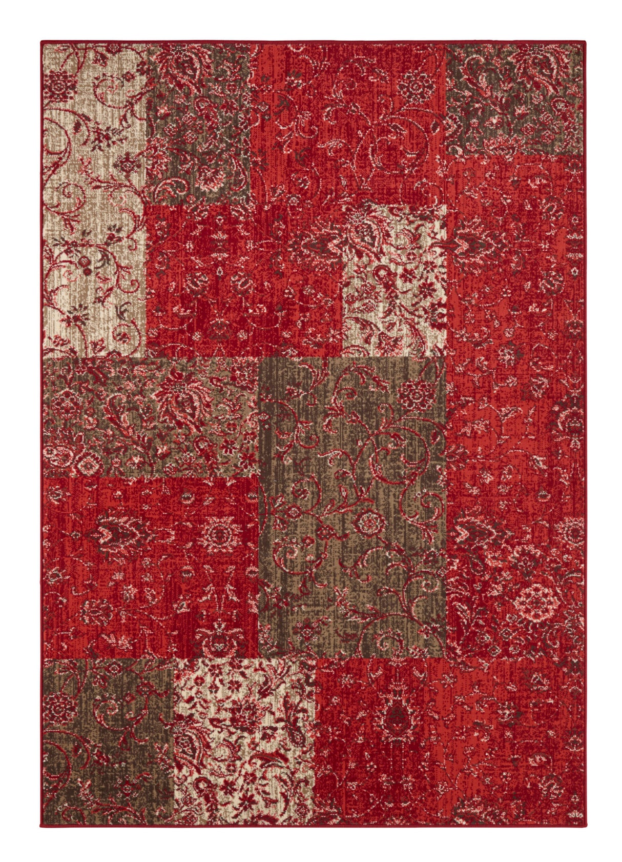 Vintage patchwork vloerkleed - Kirie Rood - Topshot